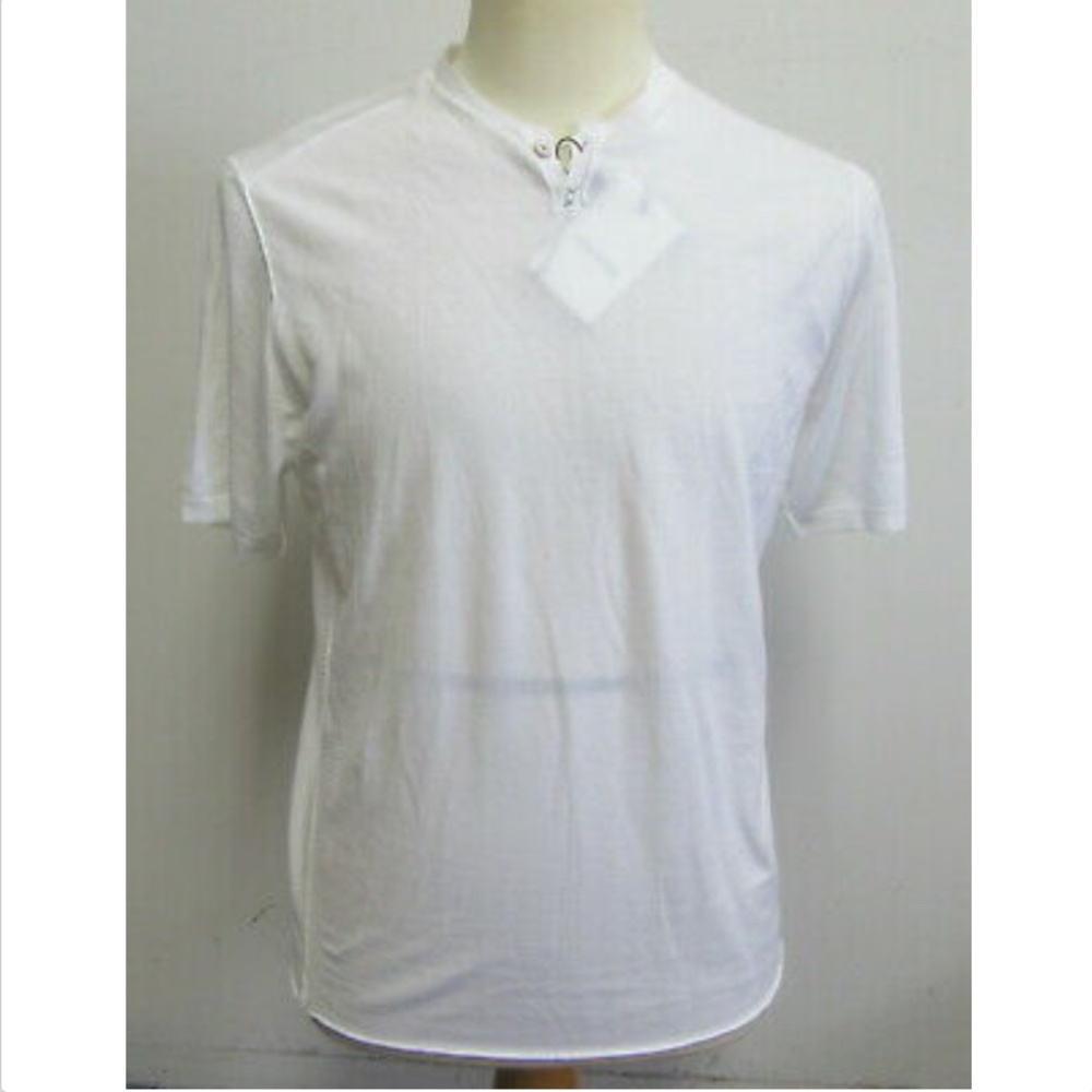 NWT TRANSIT Men's White Textured Henley Tshirt